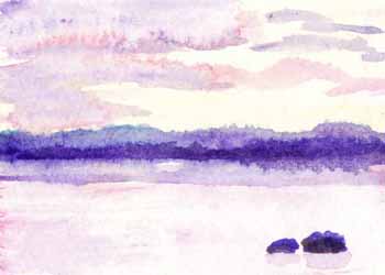 "Minnesota Lake" by Charlene Zabawski, Madison  WI - Watercolor